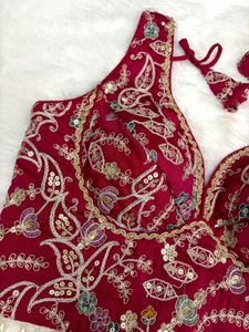 Sleevless Embroidered Silk Blouse