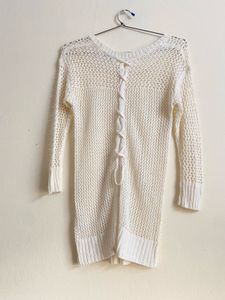 Cream Crochet Knit Sweater