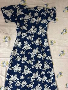 Navy blue Darzi Brand Slit Kurta