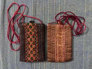 Embroidered Mobile Pouches with Straps