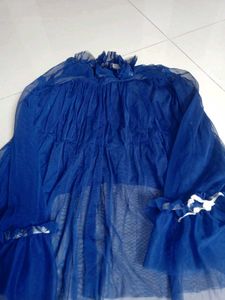 Royal Blue Sheer Mesh Top