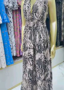 Snake Print Maxi Dress