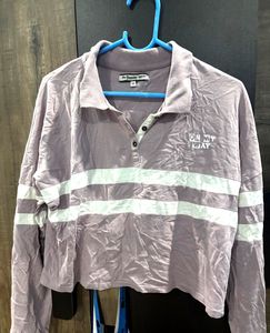 Purple Striped Polo T-Shirt