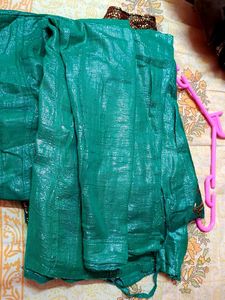 Stunning Emerald Green Sequined Saree