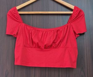 Red Smocked Top