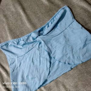 332510. Light Blue Twist Front Bandeau Top