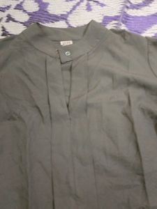 Grey Shirt Ban Style Full Sleeves For Girls