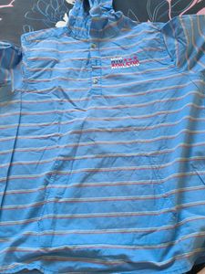 Blue Striped Hooded T-Shirt