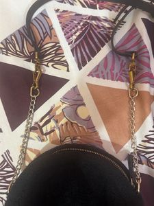 Black Fuzzy Dome Crossbody Bag