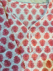 Pink Floral Print Kurta