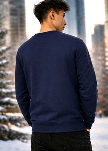 Men's Graphic Print Navy Sweatshirt