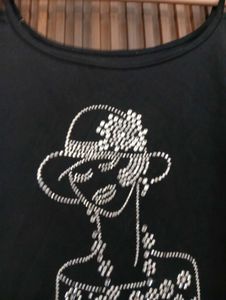 Sparkly Embellished Black Camisole Top