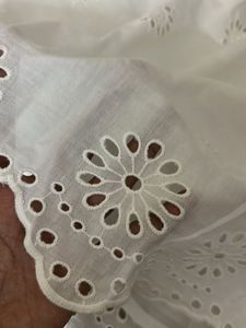 Elegant White Broderie Anglaise Top