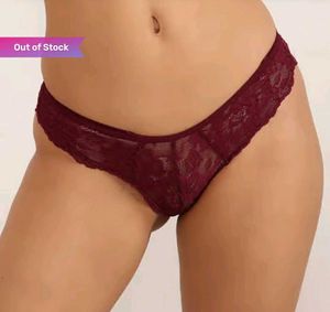 Lace Briefs - Burgundy