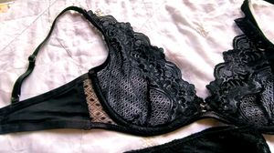 Elegant Black Lace Bra with brief 👍