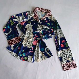 Silky Leopard Print Pajama tops🐆🌺✨️