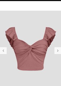 Ruffled Sleeve Crop Top