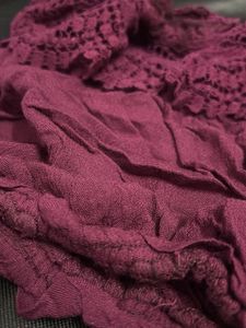 Maroon Crochet Off-Shoulder Top