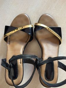 Stylish Black &amp; Gold Sandals
