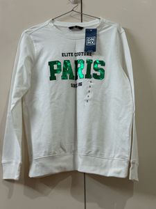 White Paris Graphic Sweatshirt
