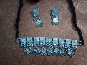 Oxidized Silver Necklace and Earring Set combo