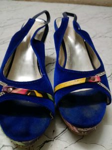 Blue Slingback Heels