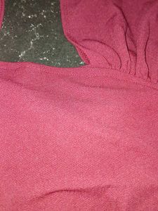 Maroon Ruffled Puff Sleeve Top