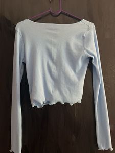 Blue Tie Front Cardigan