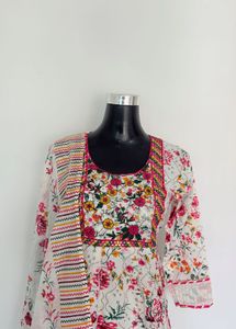 Floral Embroidered Kurta with sharara and dupatta