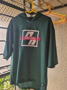 Stylish Green Oversized Hoodie T-Shirt