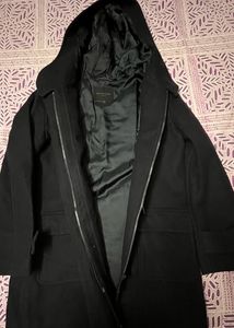 Classic Black Duffle Coat with Toggle Closures