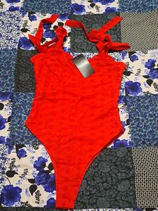 Shein Chic Red Eyelet Tie-Strap Crop Top