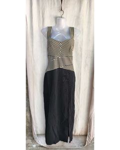 Chic Striped & Black Maxi Dress