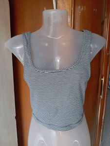 Striped Ribbed Crop Tank Top
