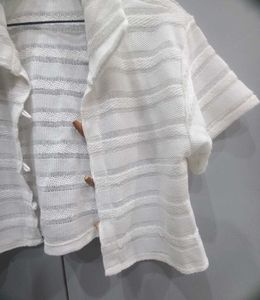 Women's White Knitted Shrug/Cardigan/Shirt