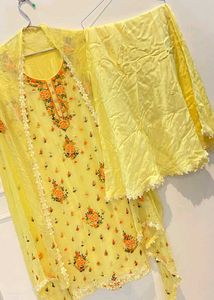 Beautiful Yellow Floral Kurta Set