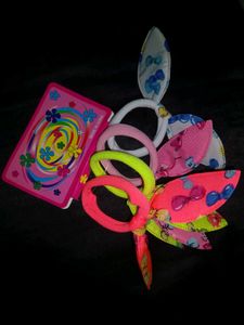 🎀Cute Bow Hair Rubber Bands+Styling Rat Tail Comb