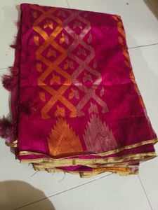 Vibrant Pink Banarasi Silk Saree