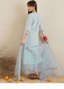 Embroidered Kurta Set with Dupatta