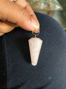 Rose Quartz Gemstone Crystal Pendent For +vity