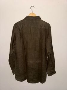 Uniqlo Men's Olive Linen Shirt