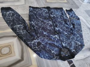 Stylish Marble Print Bomber Jacket