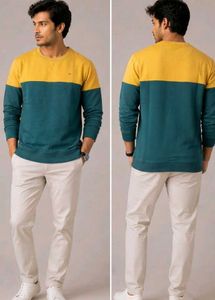 Sẓtori Men's 5XL Colorblock Sweatshirt (Yellow/Te