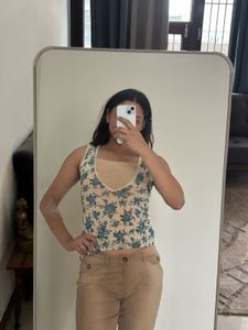 mesh floral top
