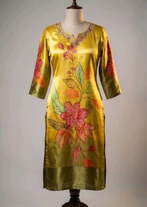 Yellow Floral Print Kurta