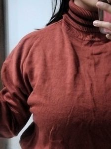 Rust Turtleneck Sweater