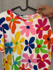 Zara Colorful Floral Print T-Shirt