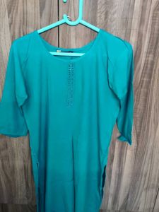 Teal Embellished Kurta