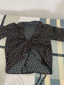 Chic Black Polka Dot Top