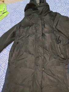 Black hooded puffer jacket imported winter